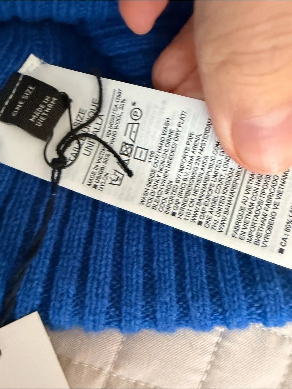 Women Ribbed Beanie Hat - Blue and Teal